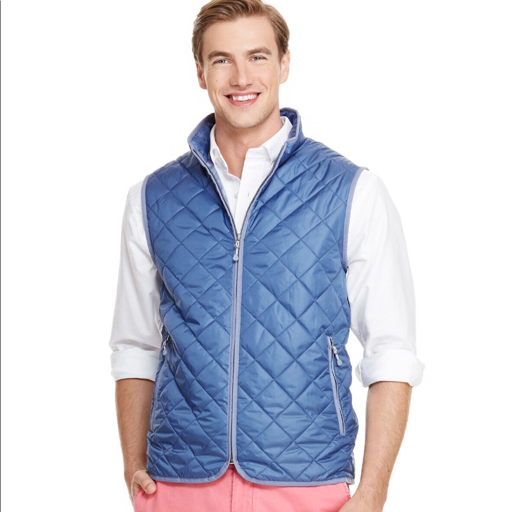 Vineyard Vines Chillmark Quilted Vest Blue - Sz M